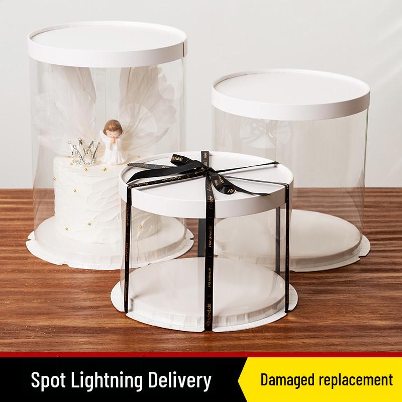Transparent Extra-High Cake Box for Single Double or Triple Layer Cakes - 6 8 10 Inches 4-inch Single Layer 5 sets 1950₽