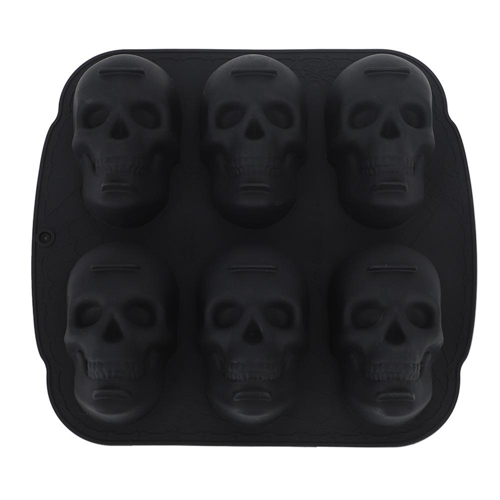 Elasticity Skeleton Head Cake Mold Food Grade Silicone Skull Baking Mold Skull Cake Pan Halloween
