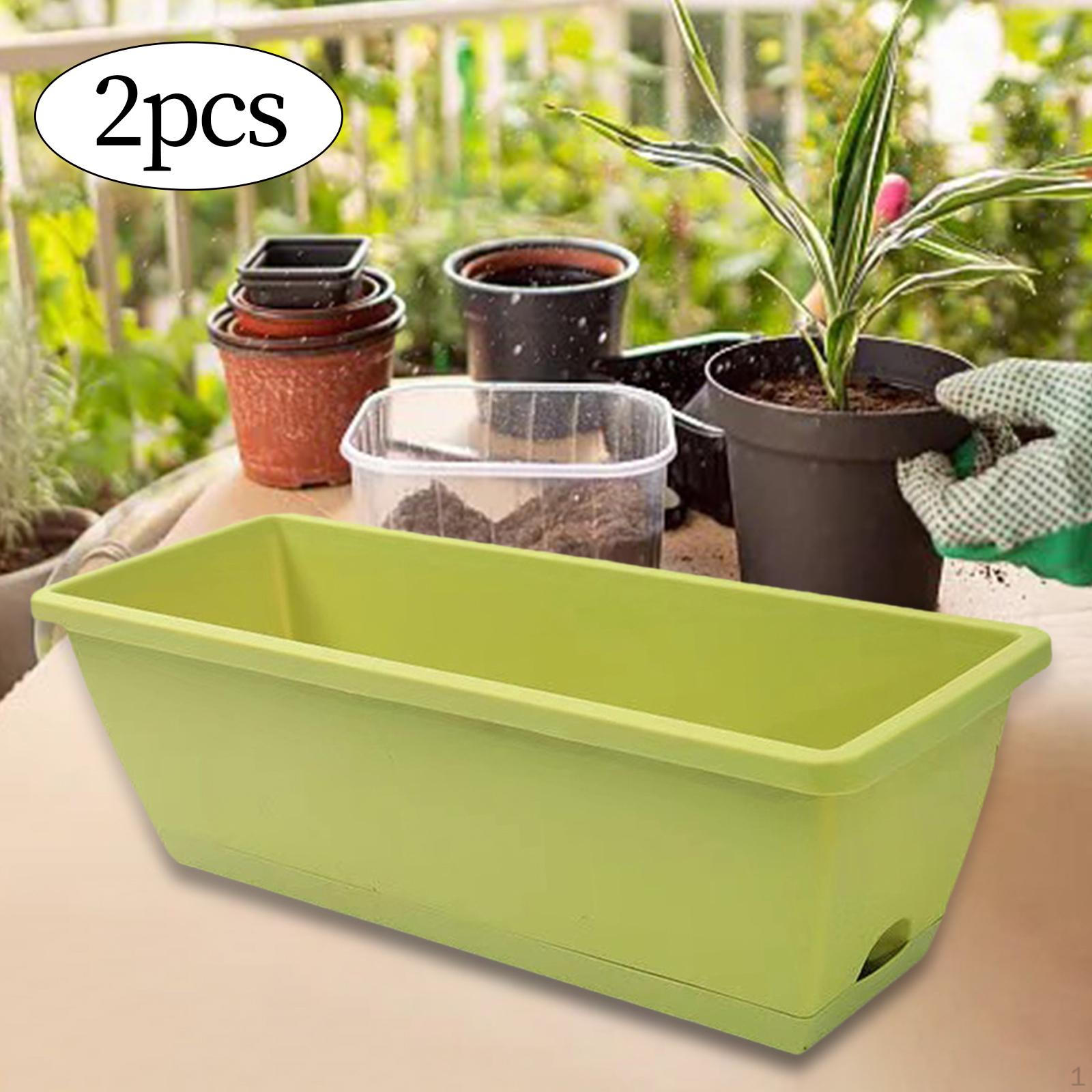 

2 шт. Цветочный оконный ящик с дренажными отверстиями Контейнер для выращивания овощей в сельской местности