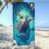 Zomer Oceaan Zee Schildpad Strandlaken Onderwater Print Sneldrogend Zandvrij Strandkleed Natuur Kunststijl voor Strand Zwembad Yoga