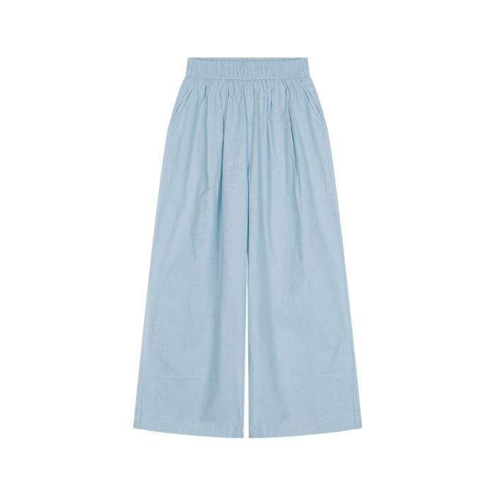 

Новые свободные повседневные брюки с эластичной резинкой на талии для женщин из хлопка, широкие брюки на лето Брюки Dopamine Прямые брюки Универсальные брюки 3XL синий