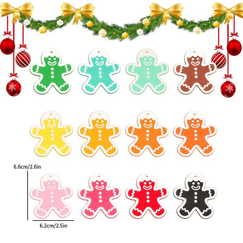 Christmas Gingerbread Man PVC Ornament: Soft Rubber Snowman Cookie, House & Tree Decoration