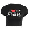 European, American English slogans Printed sexy exposed navel short T-shirt fashionable round neck slim slim top women's multi-picture