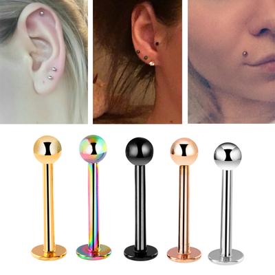 10Pcs/Set Surgical Steel Ball Stud Ear Bar Lip Nose Bar Body Piercing Jewellery