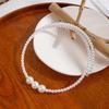 Stylish And Simple Handmade Beaded Pearl Bow Hollow Bead Chain Light Luxury Creative Design Regular Chain Women