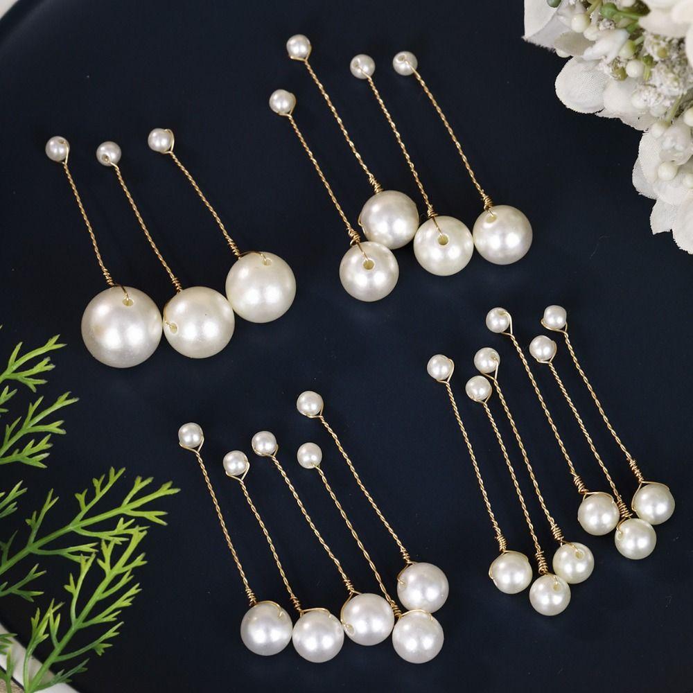 18Pcs/Set Double Head Bridal Imitation Pearl Hair Clip Folding Wedding Hairpins  Ladies