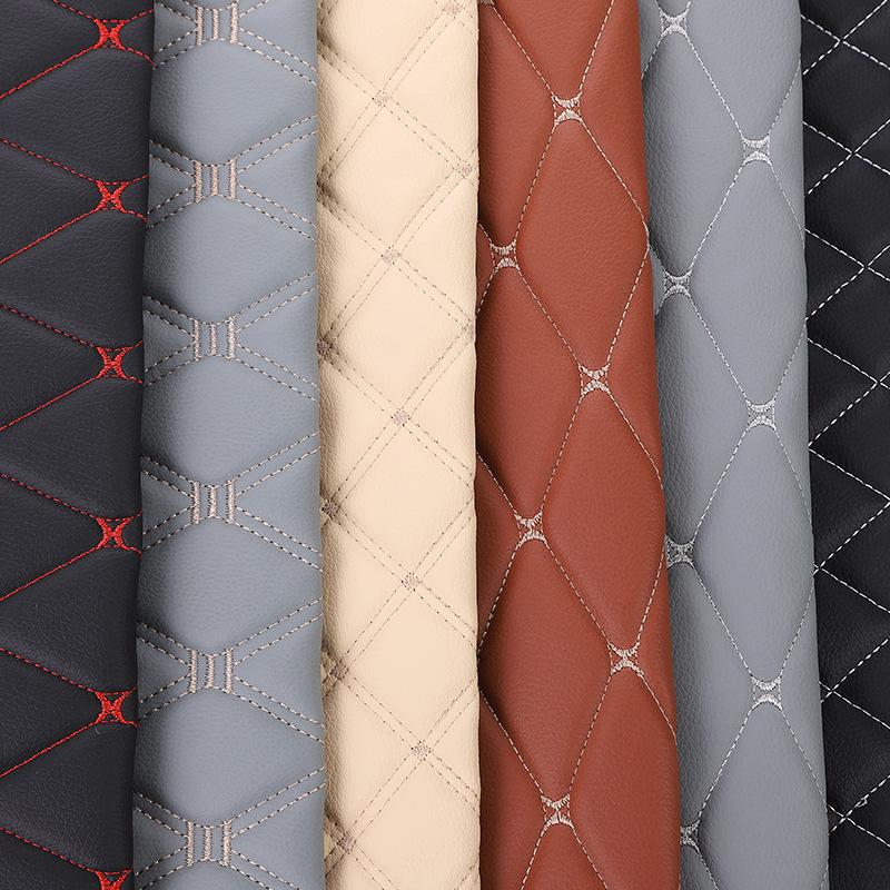 Thick Faux Leather Embroidered Car Interior Floor Mats & Headliner Trim