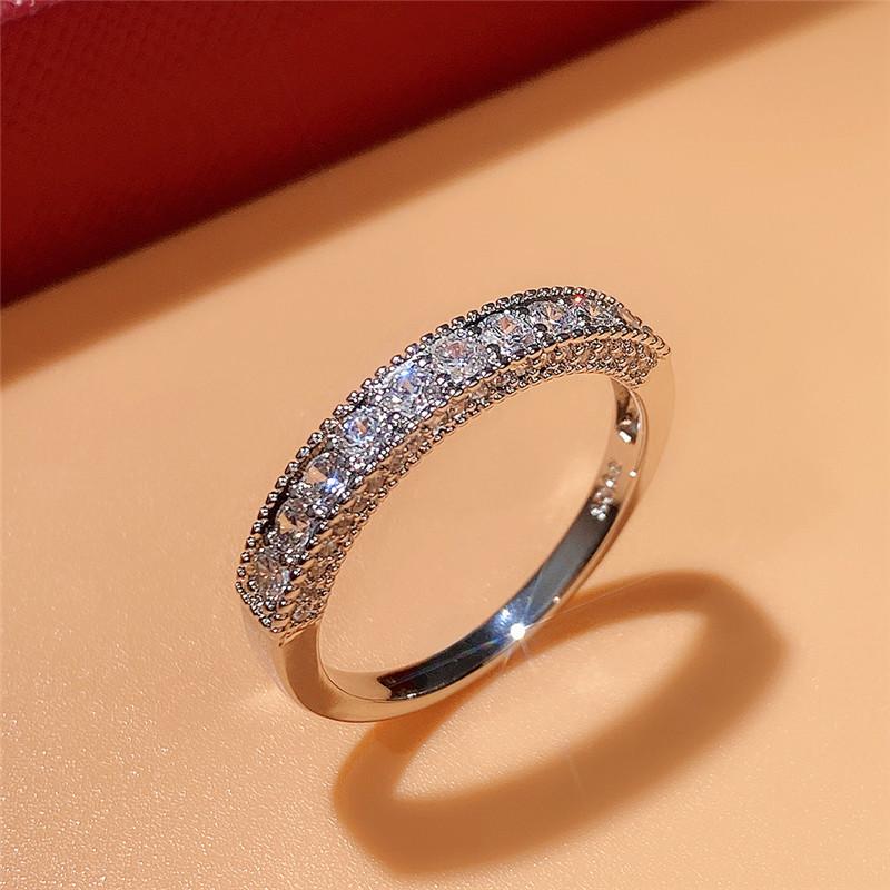 Trendy Engagement Rings Female Shiny CZ Fashionable Design Versatile Accessories for Women Delicate Design Jewelry Gift