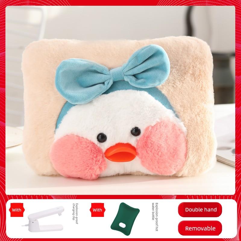 Rechargeable Hot Water Bag Washable Explosion-Proof Heating Pad Girls' Belly Warming Hand Warmer Plush Cute Cartoon Electric Heater