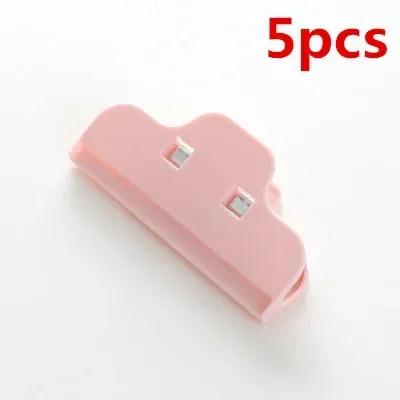 

Portable 5Pcs Seal Sealing Bag Clips Sealer Clamp Plastic Tool Kitchen Storage for Food Snack Fresh Keeping