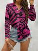 New women's long-sleeved shirt, a versatile casual top suitable for commuting, machine washable, buttoned print shirt.