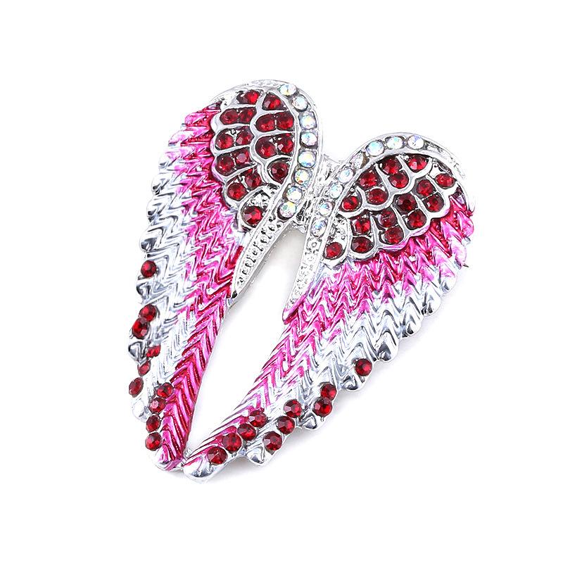 ZRM Fashion Angel Wings Creative Guardian Angel Wings Brooches Pin Rhinestone Crystal Diamante Jewellery Ladies
