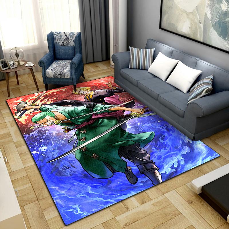 One Piece Anime Puzzle Washable Non-Slip Rug Carpet Larget Floor Mat Bedroom Home Decor LXR176