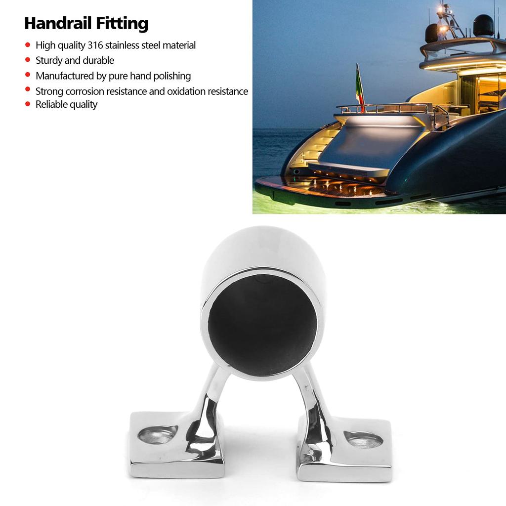 Marine Grade Boat Handrail 1" Handrail Fitting 316 Stainless Steel Accessories for Sailboat Fishing Boat Speedboat