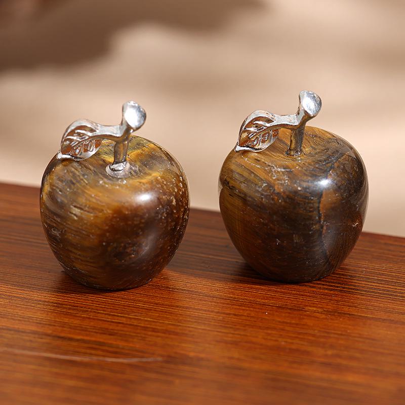 Multicolor Natural Crystal Jade Apple Ornaments - 12 Colors Christmas Gift