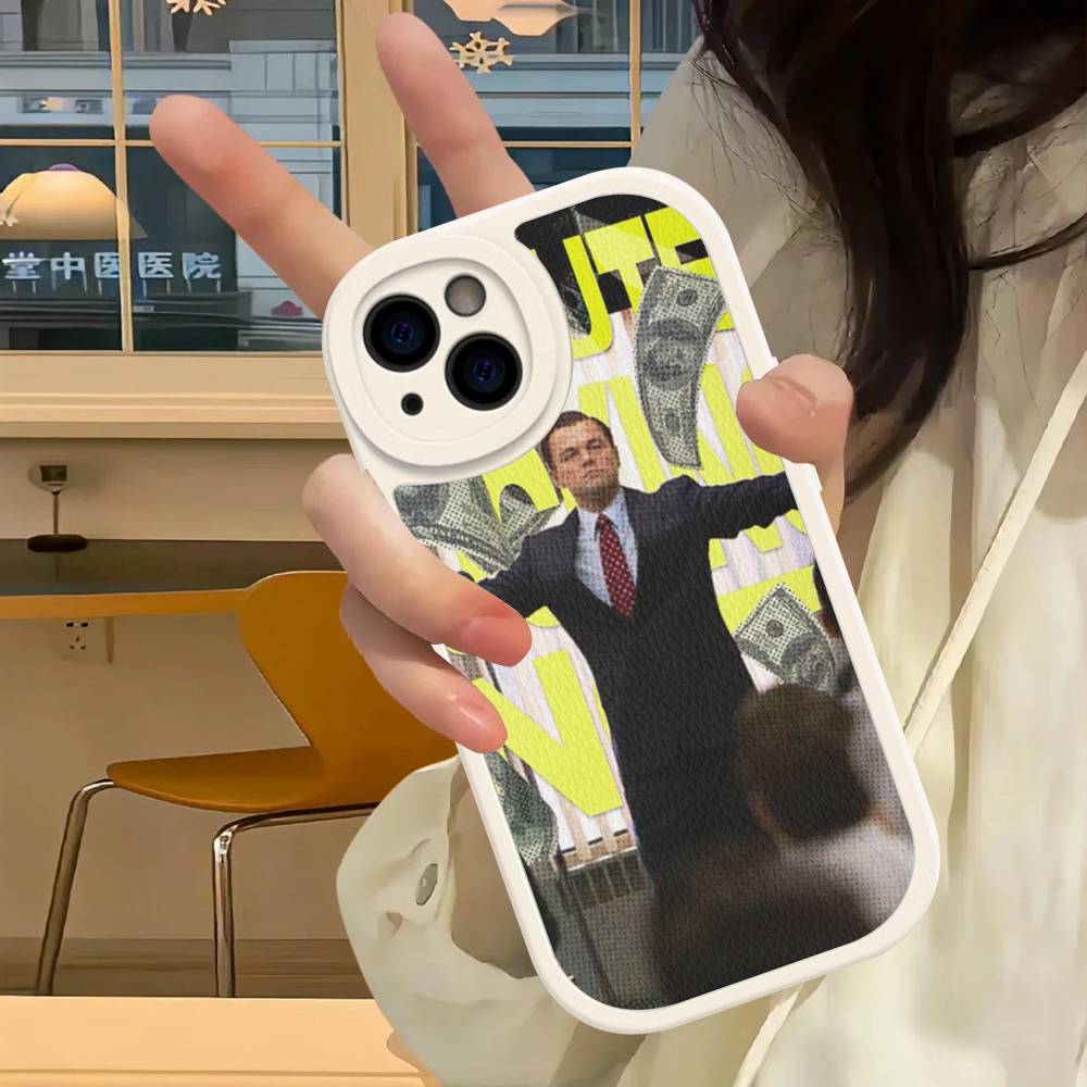 Classic Movie W-Wolf Of W-Wall S-Street Leather Phone Case For IPhone 16 15 14 17 Pro Max 11 12 Mini Plus Soft Shell