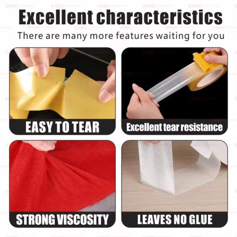 Doppelseitiges Stoffbasisband Transparentes Schwerlast Selbstklebendes Netz Befestigungsbänder Wasserdicht Hohe Viskosität Teppichaufkleber