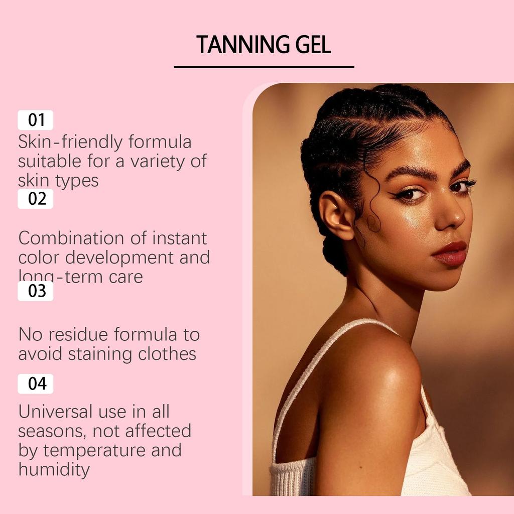 Tanning Gel Double Effect Skin Care Set, Natural Color, Brightens Skin Tone, Nourishes And Softens