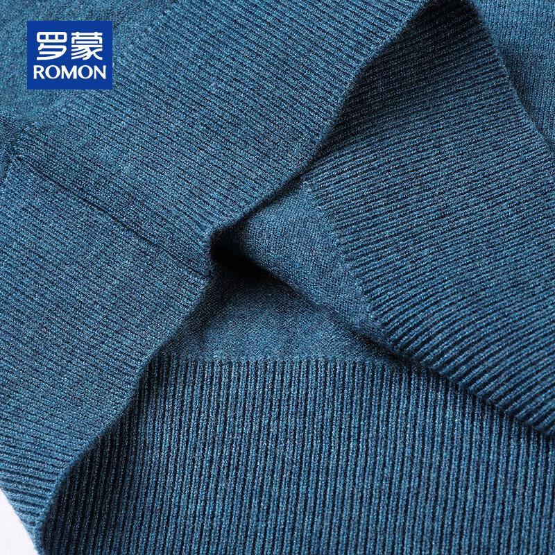 ROMON Men's Solid Color Cashmere Blend Mock Neck Sweater