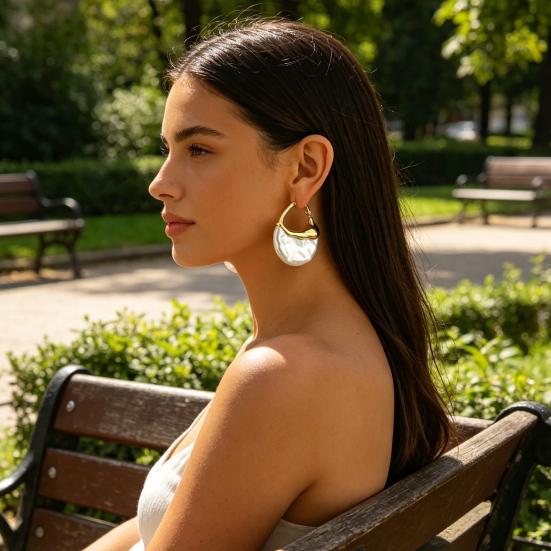 1 Pair Women Earrings Imitation Pearls Inlaid Drop Earrings with Ear Loop Daily Wear Party Dance Jewelry Gift
