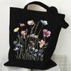 Woman's Shoulder Bag Wildflowers Pattern Tote Bags Canvas Shoulder Bags for Travel Daily Commuting Women's Reusable Shopping Bag