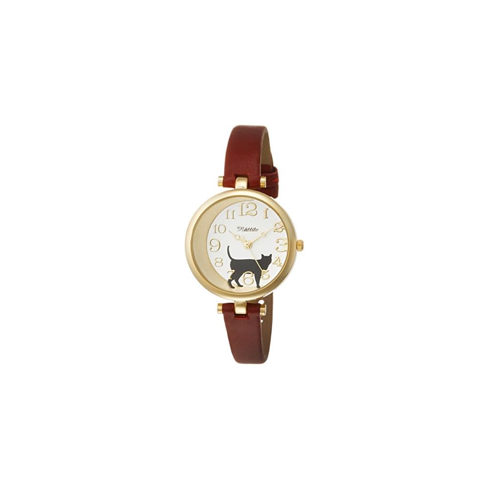 Fieldwork Analog Cat Watch with Leather Strap Red Women s ST162-3