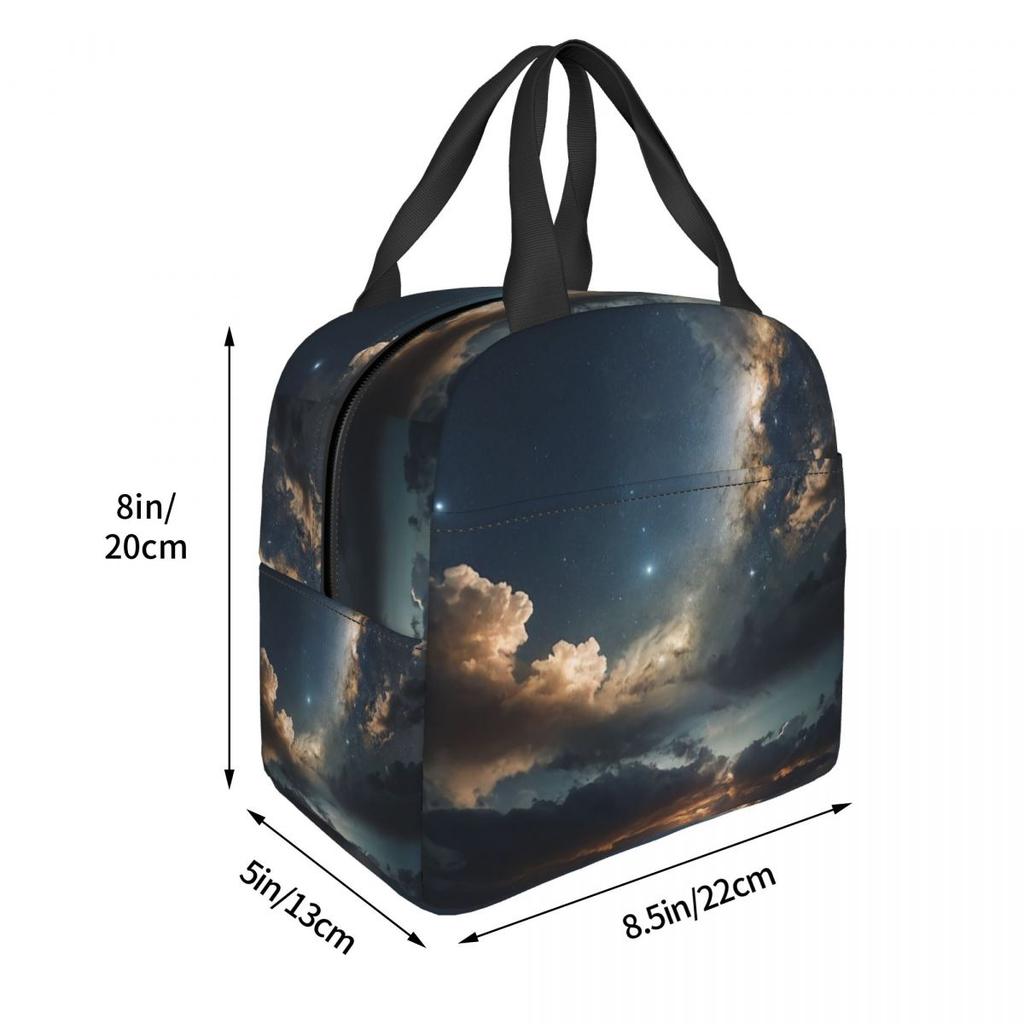 Starlit Sky Milky Way Starry Insulated Lunch Bag for Women Office Cooler Thermal Food Box Tote Leakproof Lunch Boxes Container