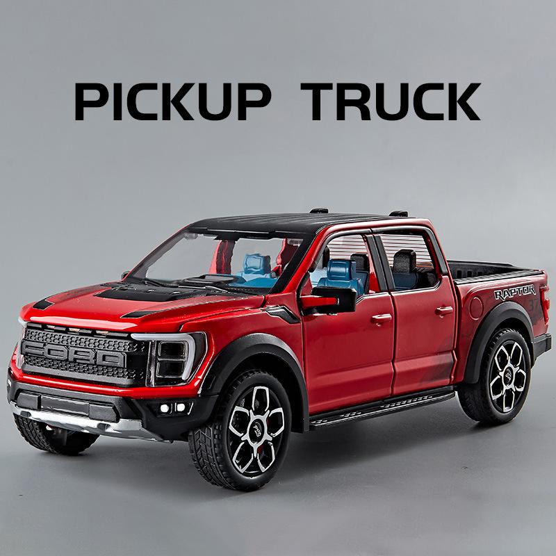 FETG4 1:20 Ford Raptor F150 Pickup Alloy Truck Car Model Diecast Metal Off-road Vehicle Car Model Sound Light Simulation Kids Toy Gift
