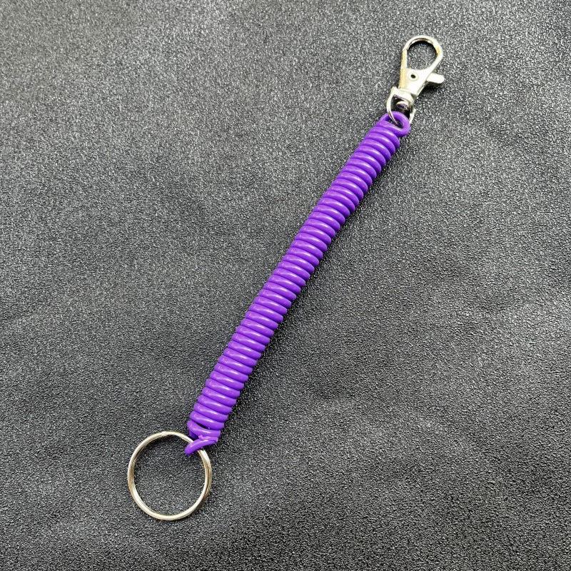Sofort lieferbar Einziehbarer Anti-Verlust Kunststoff Feder Schlüsselanhänger & Kartenhalter Lanyard