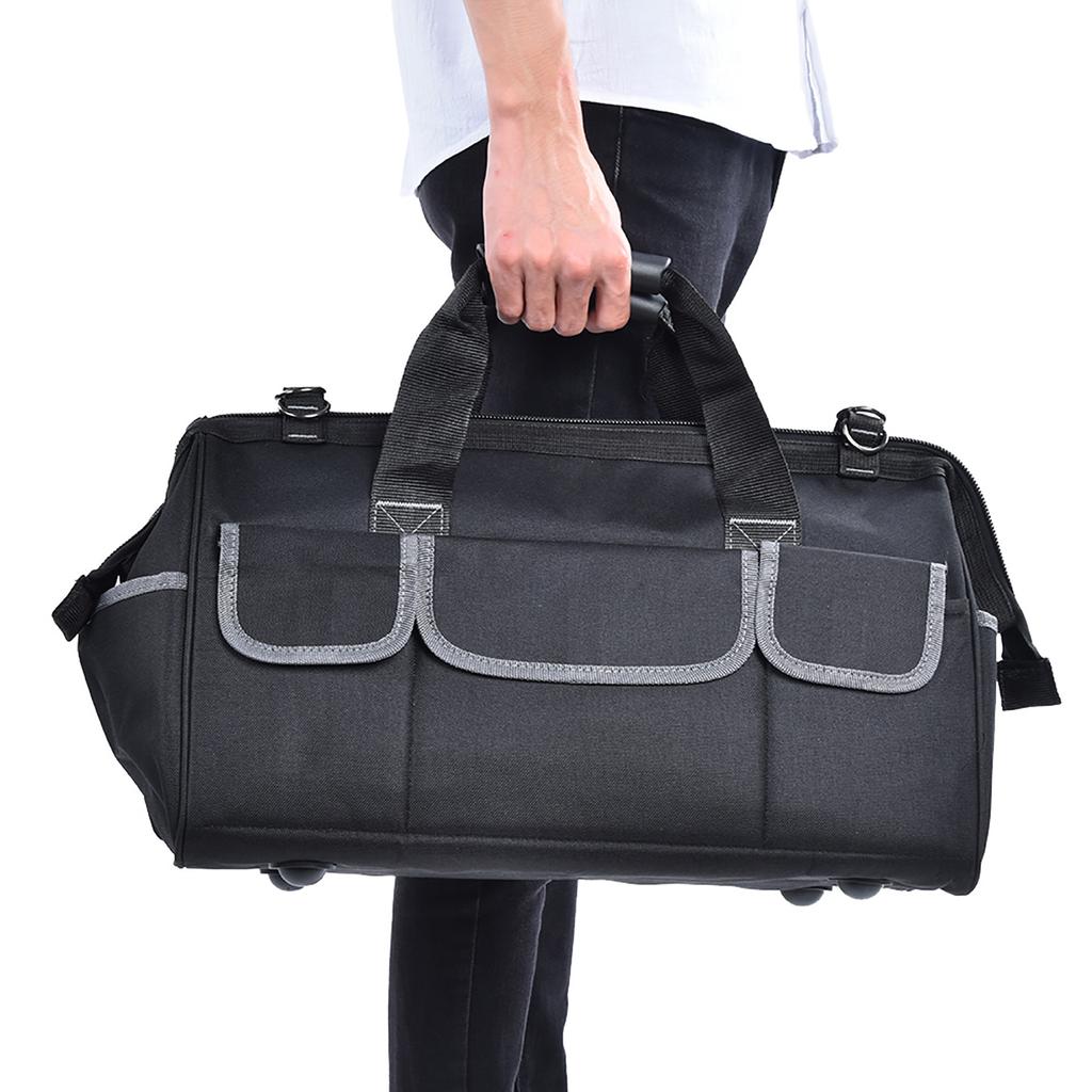 YILEQI 19in Oxford Cloth Tool Bag Gray WearResistant Hardware Storage Case with Shoulder Strap