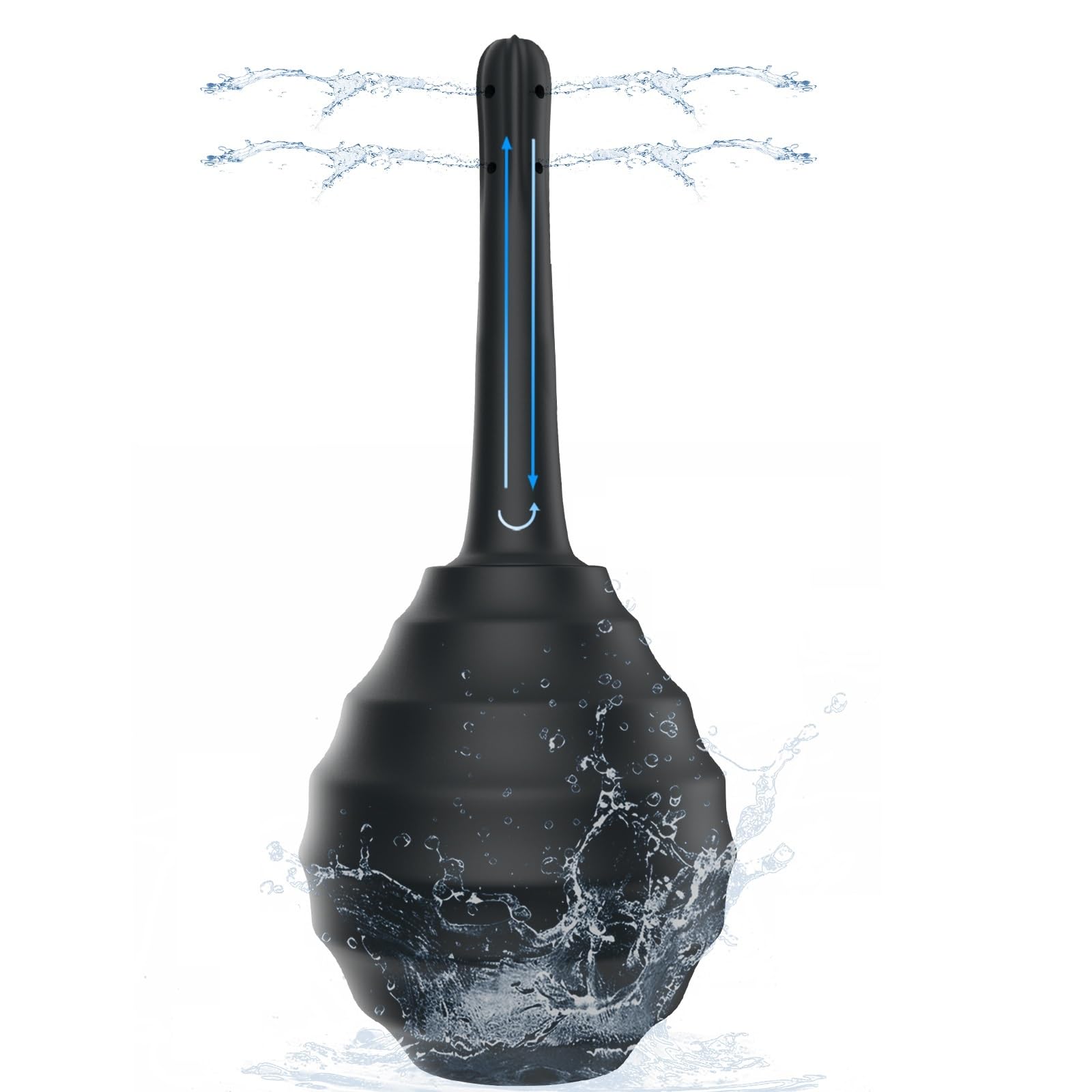 

Ninonly Enema Multipurpose 330ml Large Backflow Manual Press Очищуючий лосьйон для вагінального очищення, виготовлений із пристрою унісекс, іригатора, місткості, профілактики, чорний