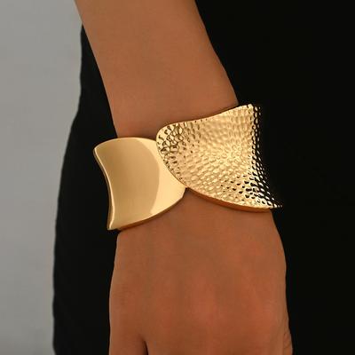 Ladies Bracelet Geometric Metal Glossy Texture Design Open Bracelet Niche High-end Jewelry