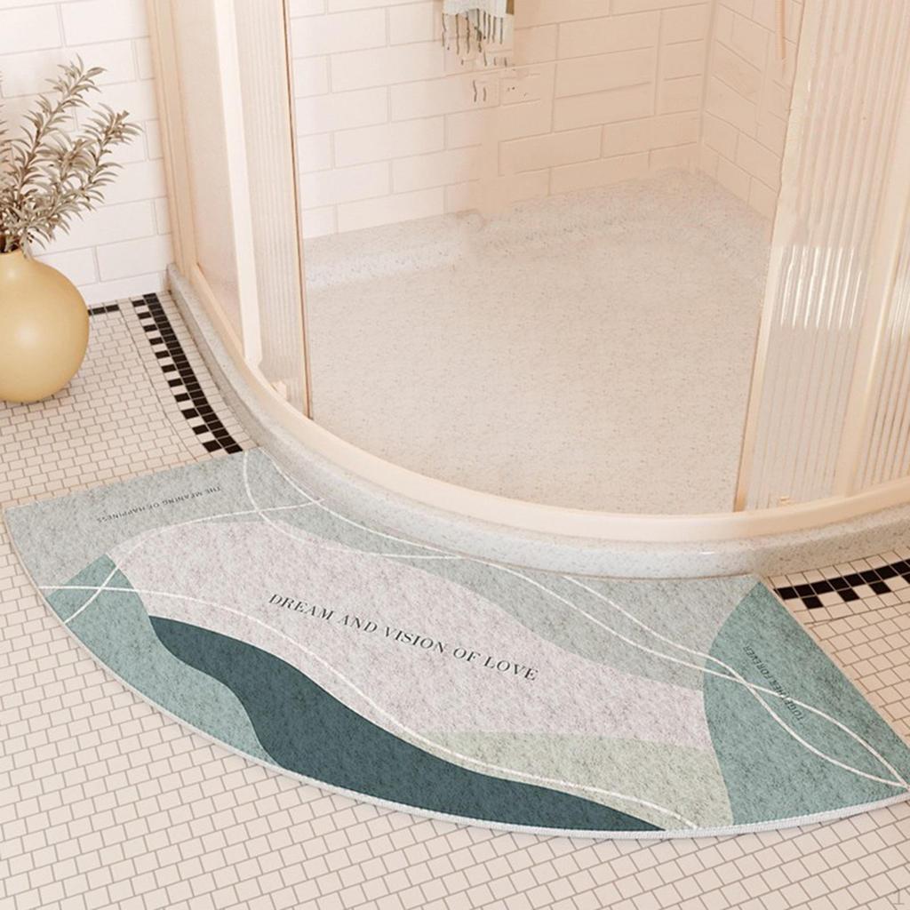 Tappetino Da Bagno Curvo Semicircolare Antiscivolo 40x75 Cm - Morbido E Assorbente In Microfibra, Perfetto Per Doccia E Vasca, Lavabile In Lavatrice