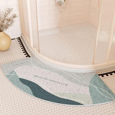 Gebogene Badematte, wasserabsorbierender Fuß, weiches Badezimmer, rutschfest, für Dusche