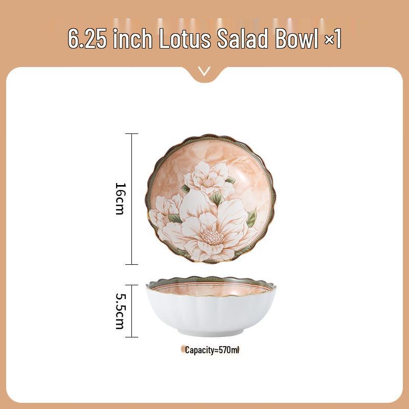 

Japanese Camellia Ceramic Salad Bowl