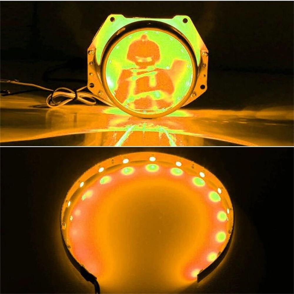 Sada 2 ks DIY Devil Eyes LED Halo Rings Kit HID projektor světlometů do auta 360° Demon Eyes LED světla upravená Q5 Hela Lens