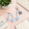 Cute Cartoon Flocking Small Fish Bead Pendant Keychain Beaded Mobile Phone Chain Ornament Decoration Accessories Gifts