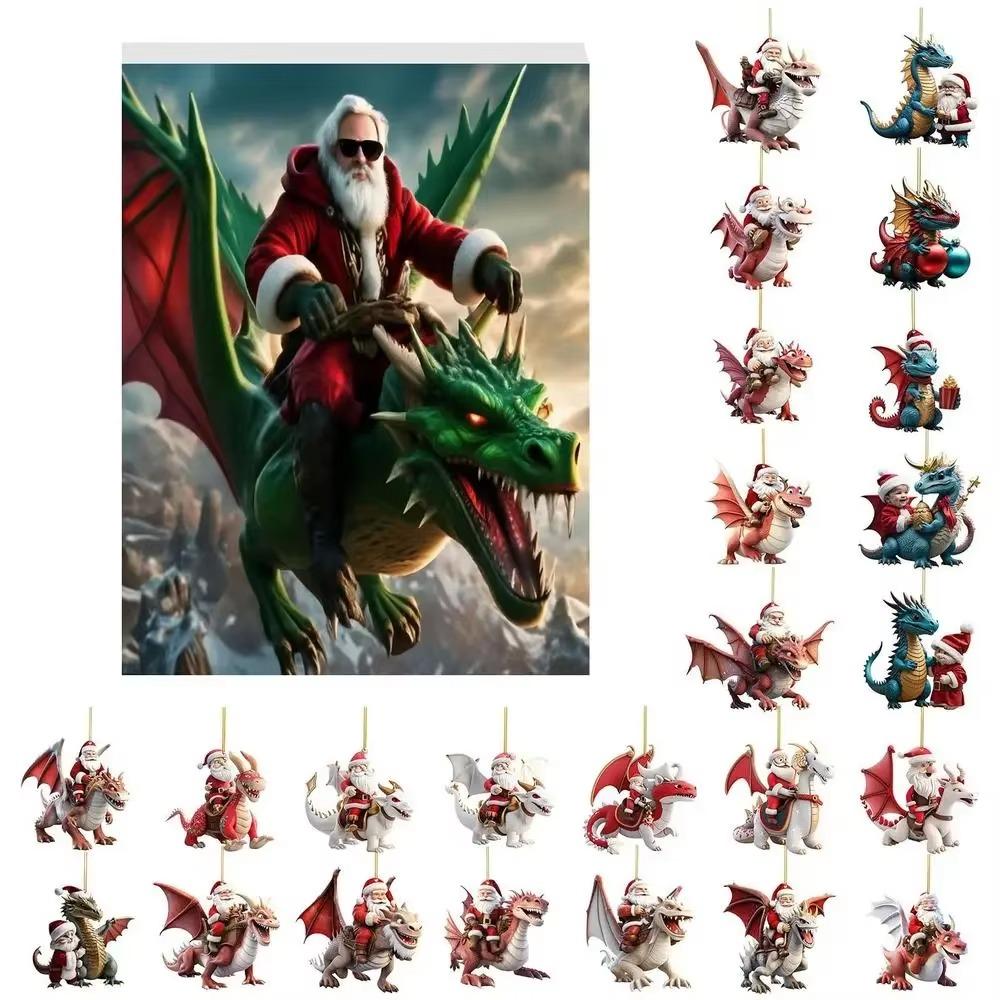 2024 New Christmas Advent Calendar Xmas Countdown Calendars,24 Day of Surprise Dinosaur Figurine Decor Christmas Collectible Set