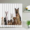 Cat Dog Cow Shower Curtain Set Cute Animal Bathroom Curtains Fabric Christmas Home Bathroom Decor Bathroom Accessories Set