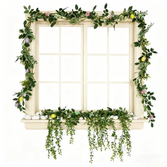 Christmas Garland Artificial Red Berry/Norfolk Pine Garland for Winter Fireplace Indoor Outdoor Holiday Decor