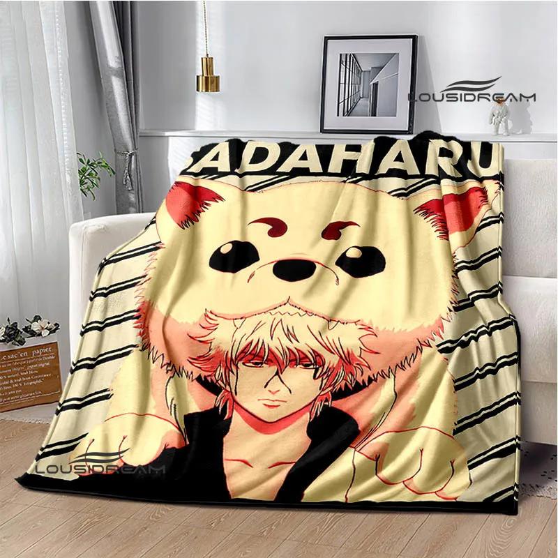 GINTAMA Cartoon Printed Blankets Picnic Blanket Warm Flannel Blankets Home Bed Linings Blankets for Beds Birthday Gift