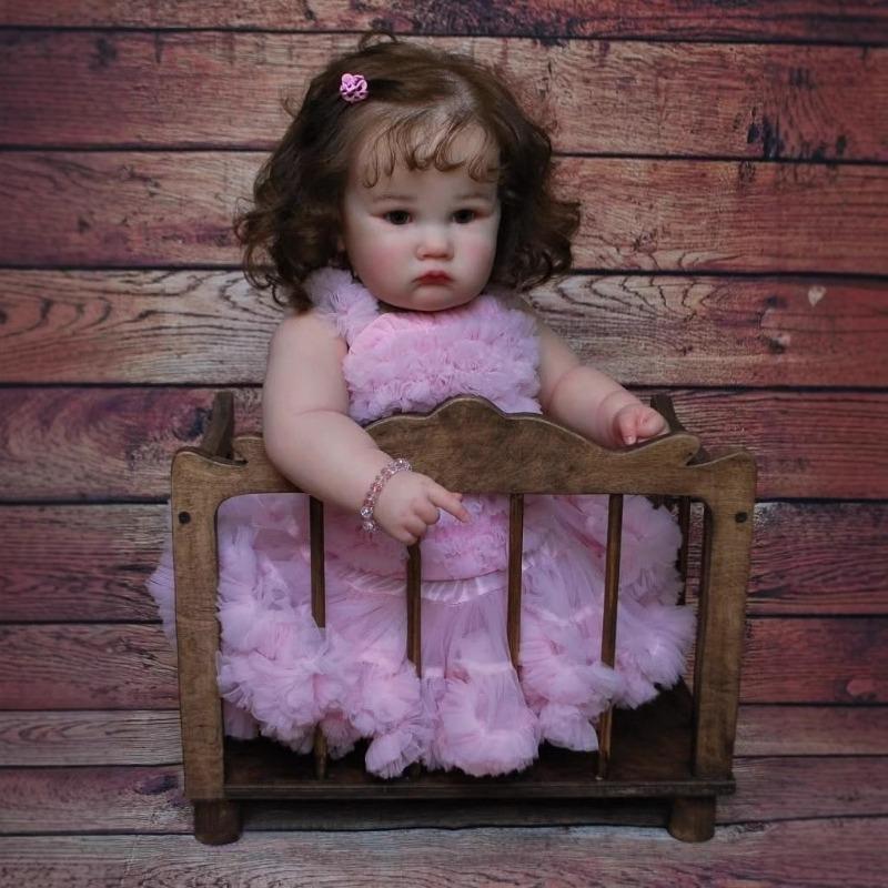 24 Inch Reborn Babies Doll Charlotte 60cm Soft Cloth Body Cotton Stuffed Imitation Baby Dolls Realistic Implanted Newborn Doll for Child Birthday Gift