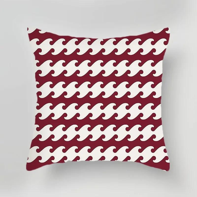 Red Plaid Simple Printed Pillowcase Office Sofa Cushion Cover Luxury Home Decoration Cushion Cover