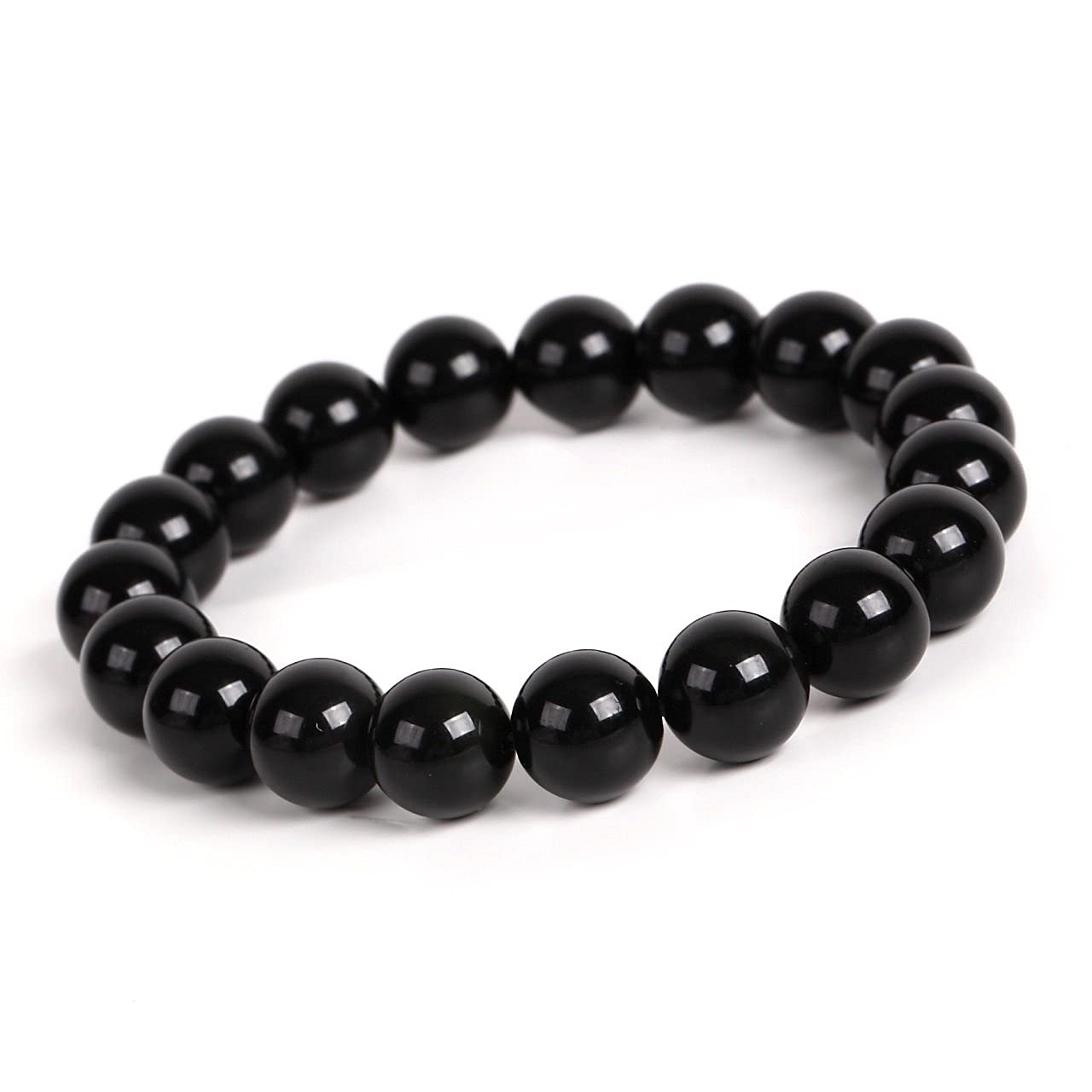

Morion Bracelet Natural Stone Power Stone Quartz Black Crystal 10mm [Kyojudo] Men s (4A (18cm)) чорний
