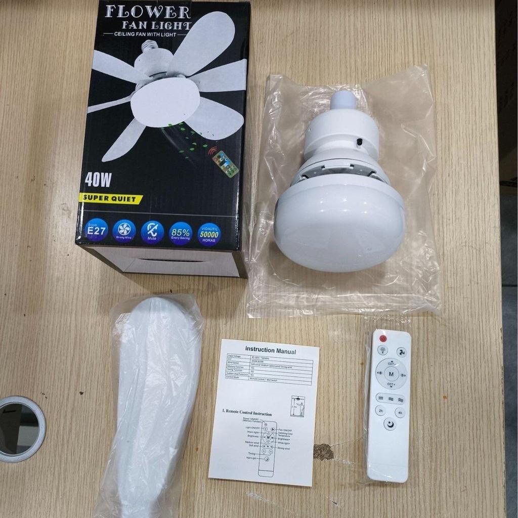 E27 Silent Smart Ceiling Fan Light for Home or Restaurant