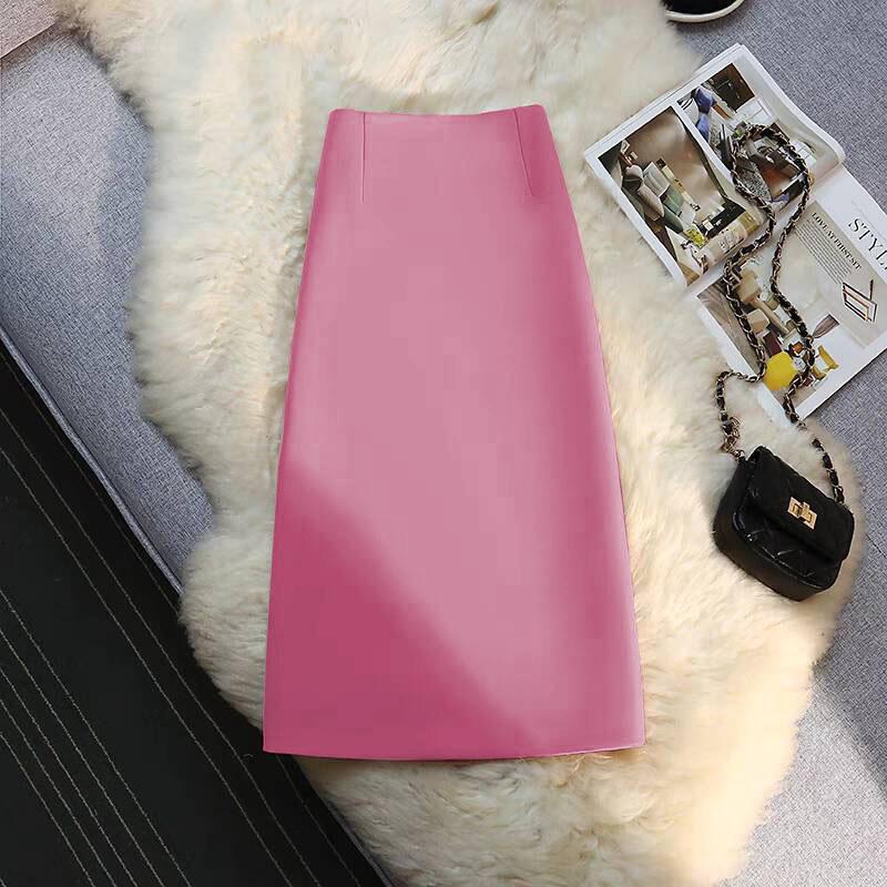 Kaki Hoge Taille A-lijn Midi Rok - Dames Lente/Herfst 2025 Collectie