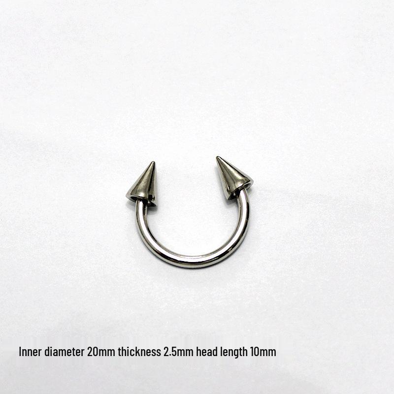 DIY Silver Gothic Double-Headed Screw Rivet Leg Ring C-Ring Collar Body Chain Alloy Accessories
