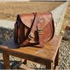 Kleine Umhängetaschen aus echtem Leder für Damen, Vintage-Umhängetasche aus Crossover-Leder für Damen, Handtasche, 22,9 cm (Braun)