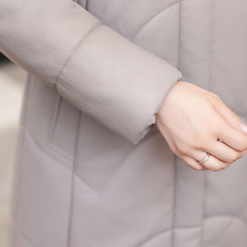 Winter Woman Faux Sheepskin Coats Hooded Elegant Thick Warm Winter Long Parkas Female Leather Jacket