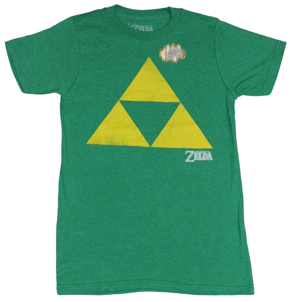 Legend of Zelda Adult New T-Shirt - Very Simple Triforce Yellow Print